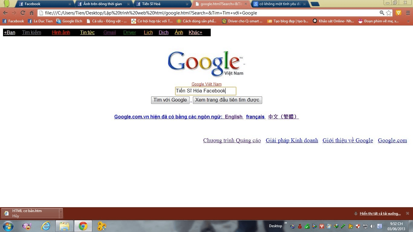 Website đầu tiên của tôi